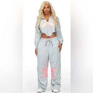 Levena Heather Grey French Terry Oversized Trackset size XL